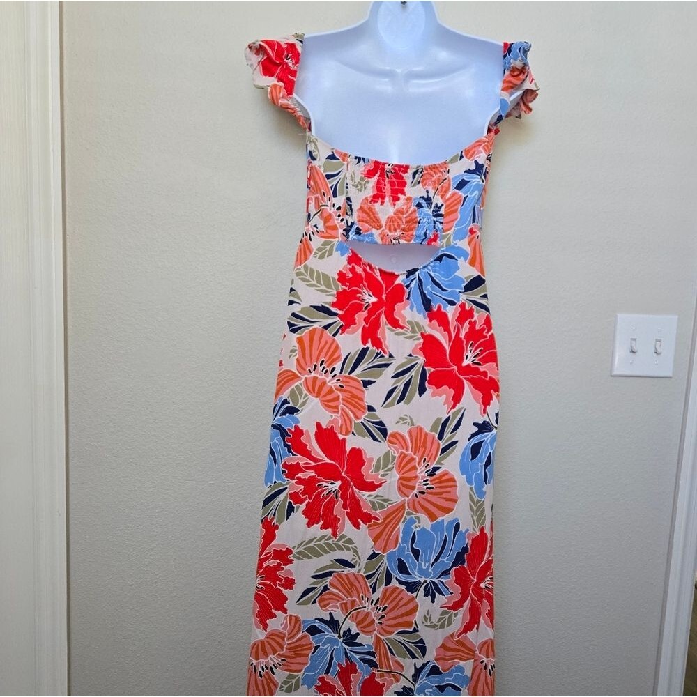 ASTR The Label Floral Strapless Off The Shoulder Maxi Summer Dress - Picture 9 of 14